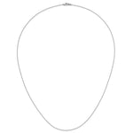 Herco Platinum Solid Cable Chain Necklace - 0.9 mm / 24 in