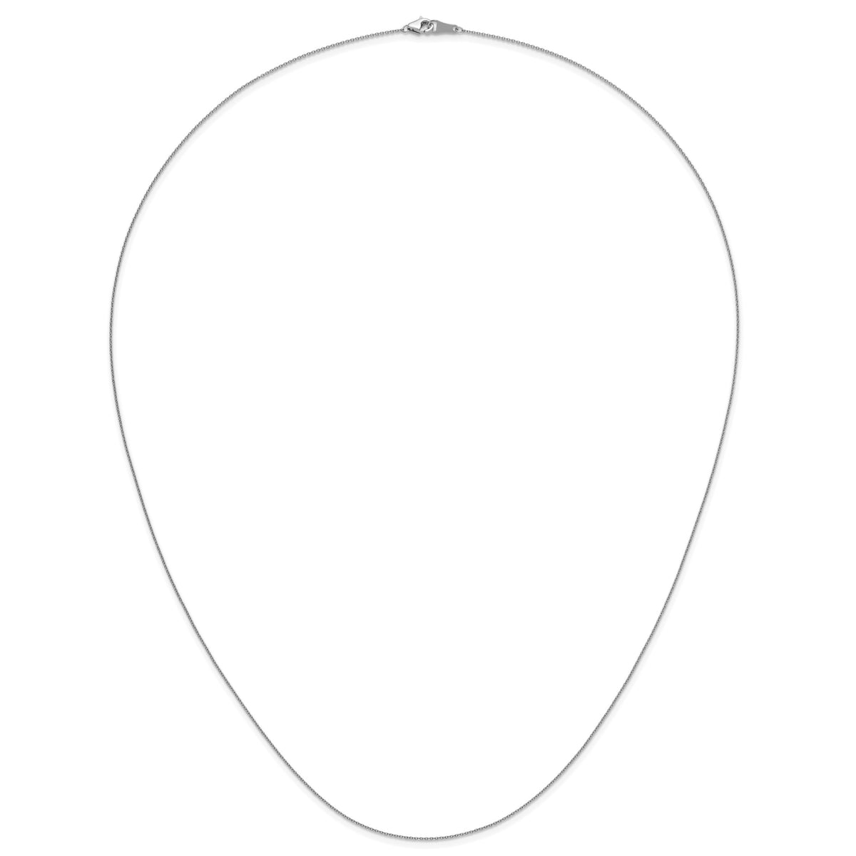Herco Platinum Solid Cable Chain Necklace - 0.9 mm / 24 in