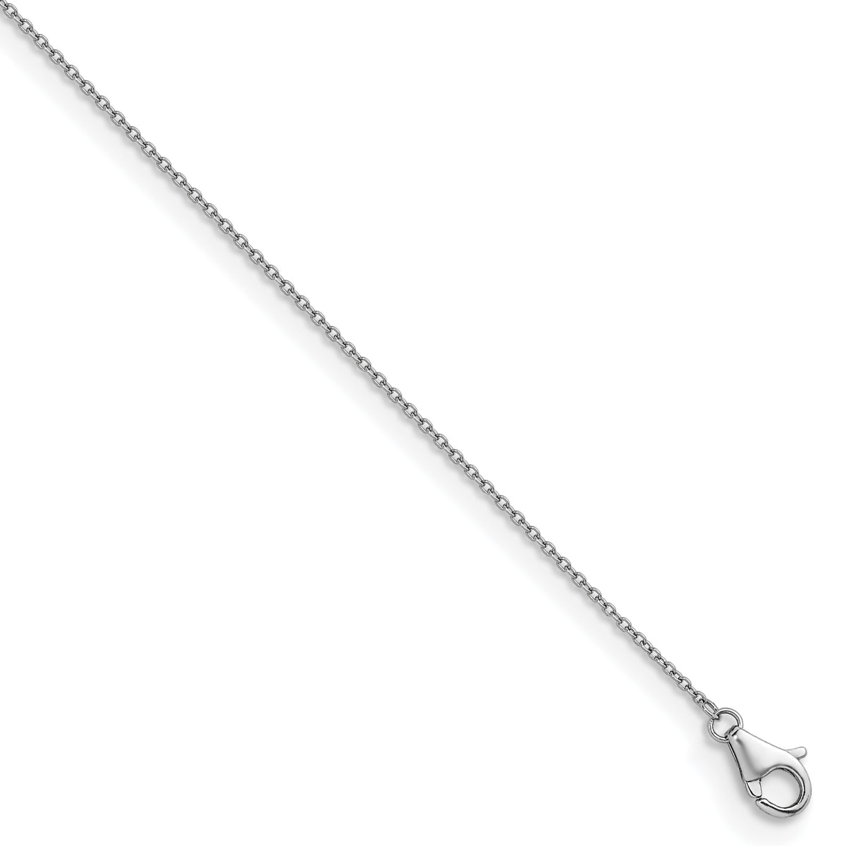 Herco Platinum Solid Cable Chain Necklace - 0.9 mm / 16 in