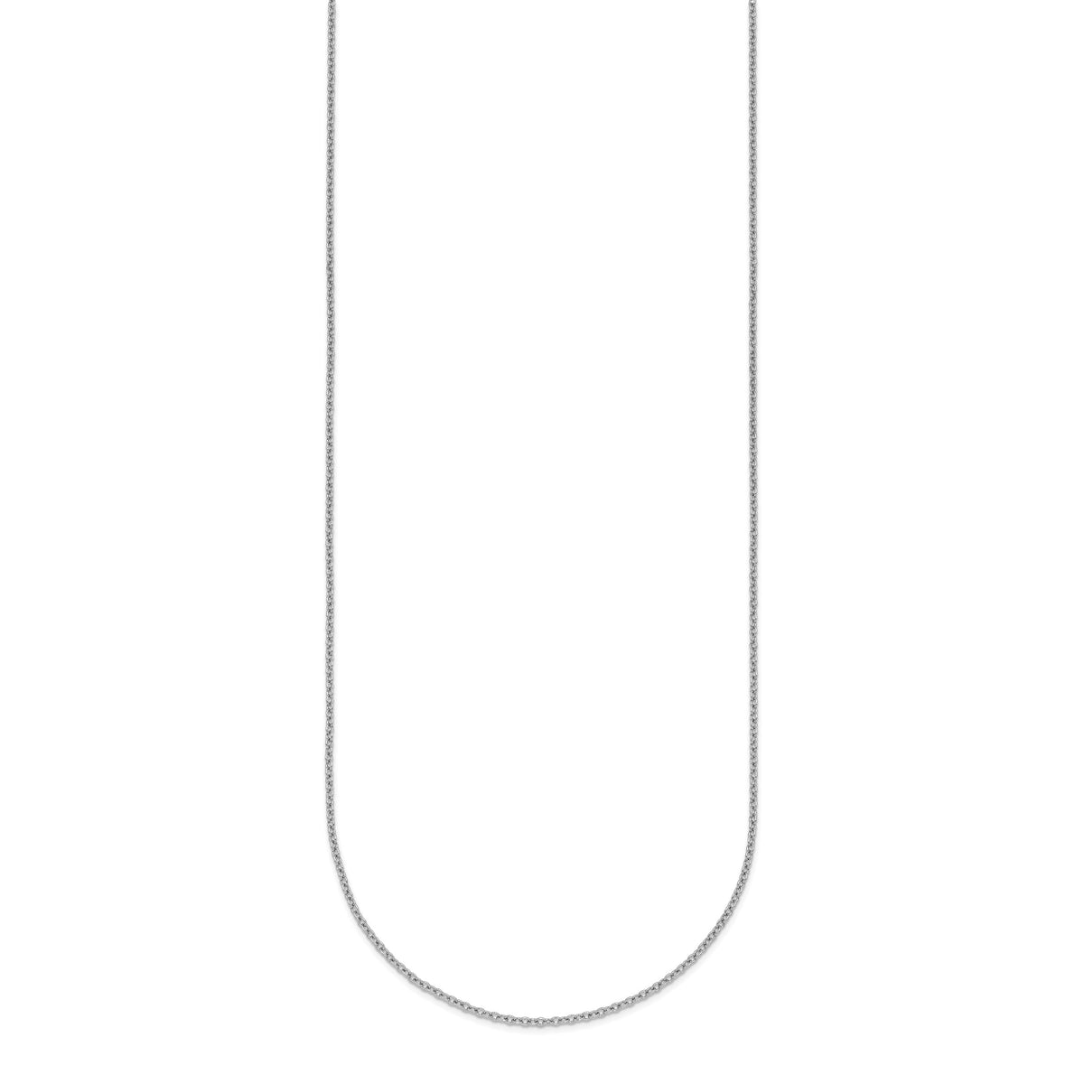 Herco Platinum Solid Cable Chain Necklace - 1.3 mm / 20 in