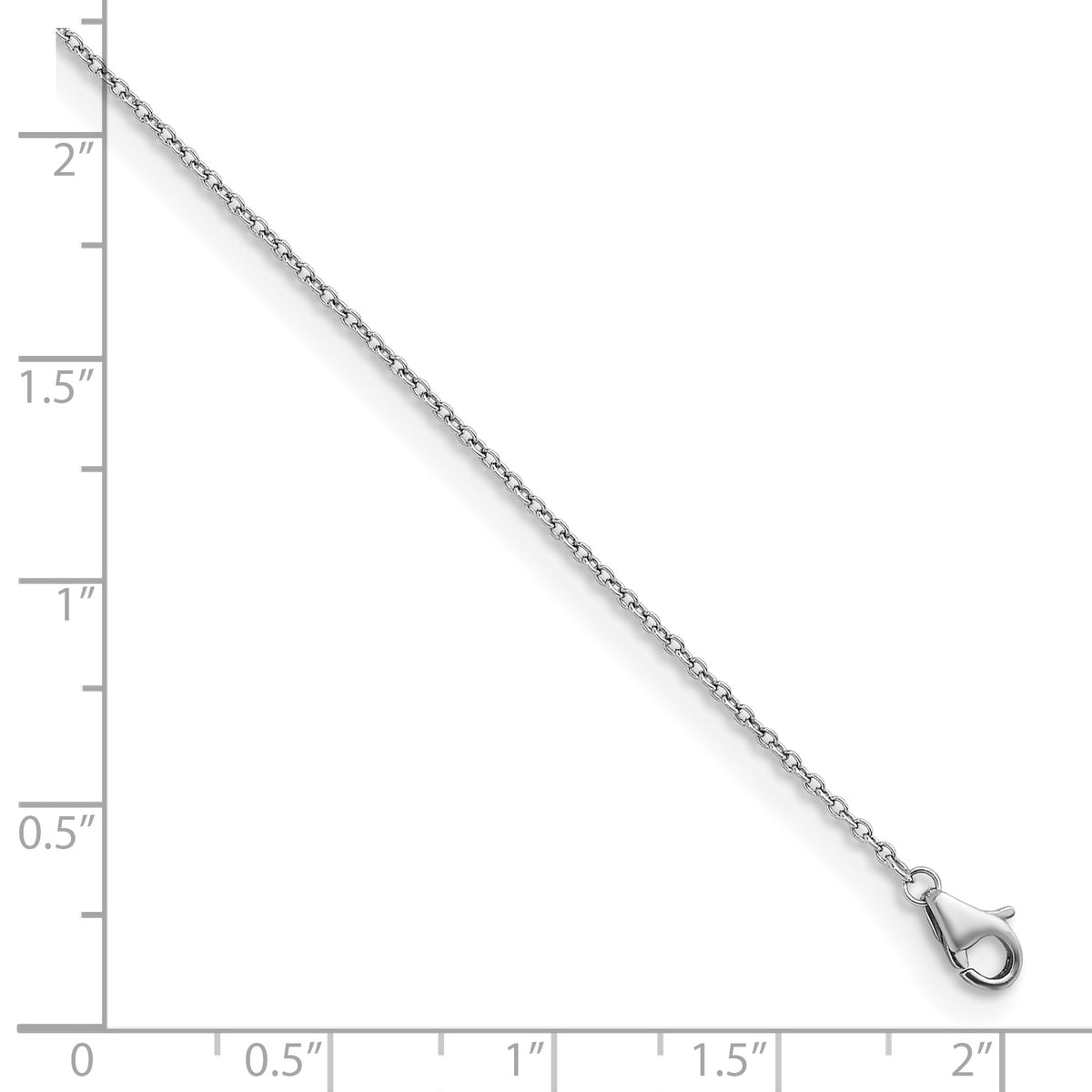 Herco Platinum Solid Cable Chain Necklace - 1.3 mm / 30 in