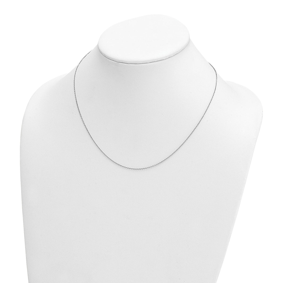 Herco Platinum Solid Cable Chain Necklace - 1.3 mm / 18 in