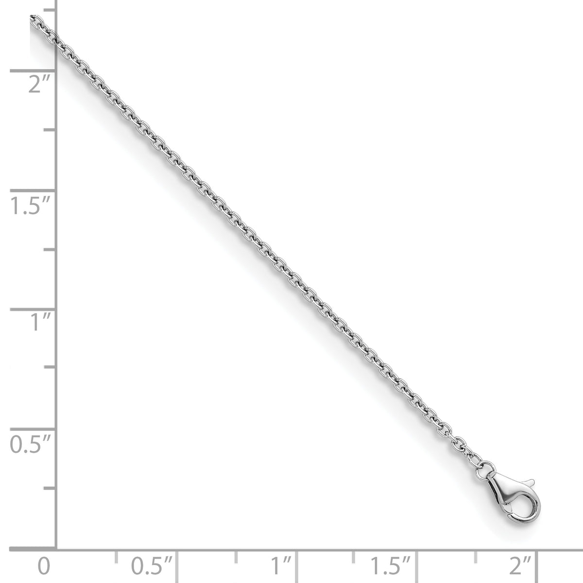 Herco Platinum Solid Cable Chain Necklace - 1.6 mm / 16 in