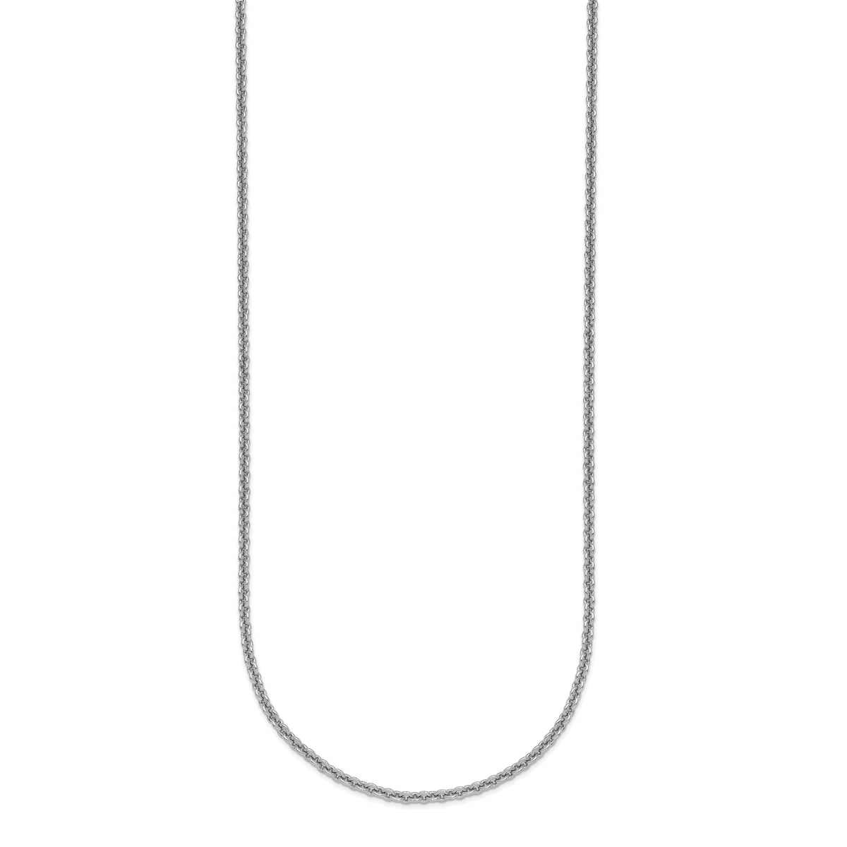 Herco Platinum Solid Cable Chain Necklace - 2.2 mm / 18 in