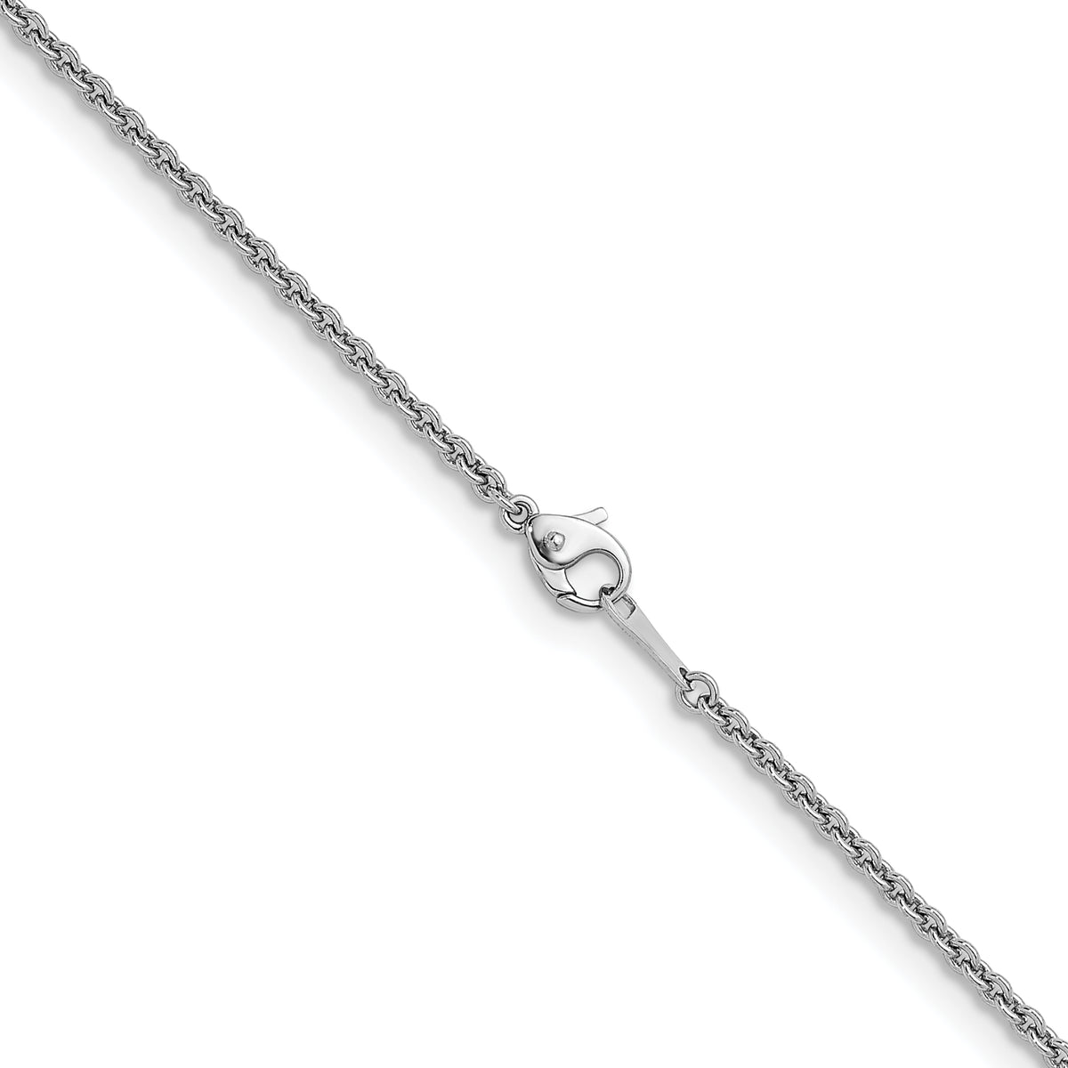 Herco Platinum Solid Cable Chain Necklace - 2.2 mm / 18 in