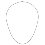 Herco Platinum Solid Cable Chain Necklace - 2.2 mm / 24 in