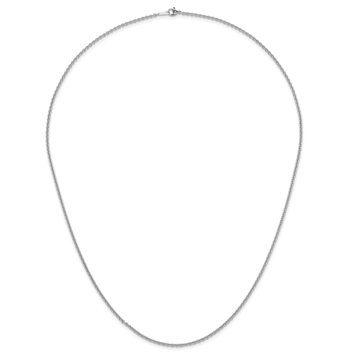 Herco Platinum Solid Cable Chain Necklace - 2.2 mm / 24 in