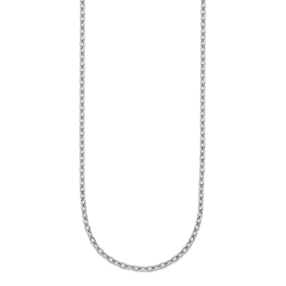 Herco Platinum Solid Cable Chain Necklace - 3 mm / 18 in
