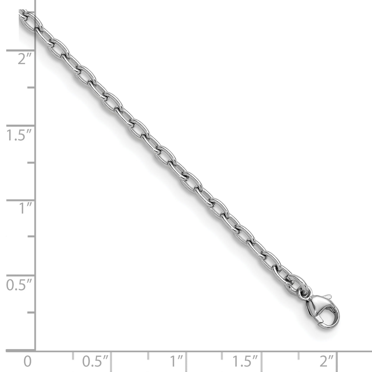 Herco Platinum Solid Cable Chain Necklace - 3 mm / 24 in
