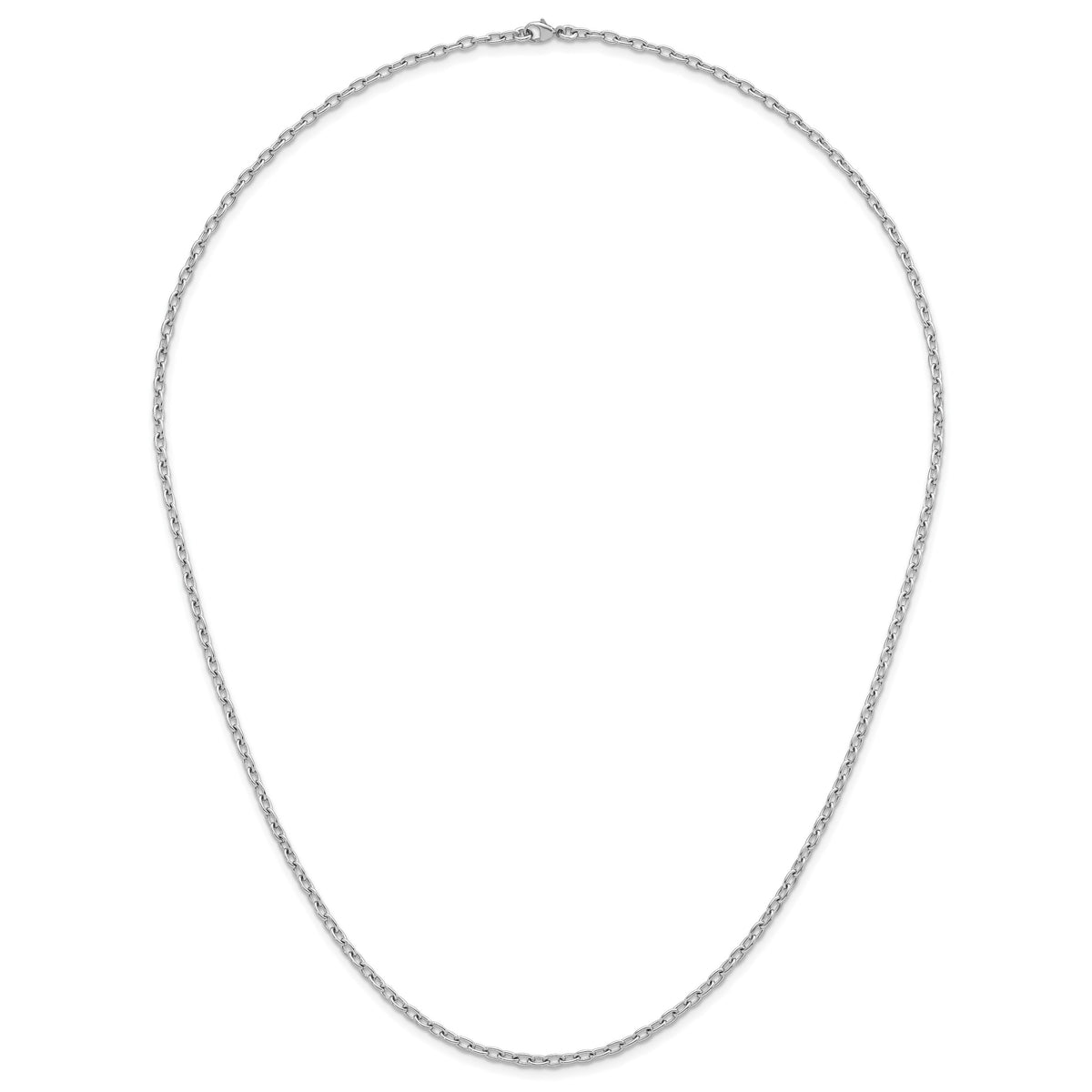 Herco Platinum Solid Cable Chain Necklace - 3 mm / 24 in