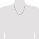Gold (14K) Semi-Solid Rhodium Pavé Figaro Chain - 20 in / 2.3 mm
