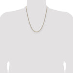 Gold (14K) Semi-Solid Rhodium Pavé Figaro Chain - 22 in / 2.3 mm