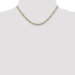 Gold (14K) Semi-Solid Rhodium Pavé Figaro Chain - 16 in / 3.2 mm