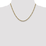 Gold (14K) Semi-Solid Rhodium Pavé Figaro Chain - 18 in / 3.2 mm