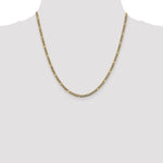 Gold (14K) Semi-Solid Rhodium Pavé Figaro Chain - 20 in / 3.2 mm