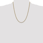 Gold (14K) Semi-Solid Rhodium Pavé Figaro Chain - 22 in / 3.2 mm