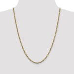 Gold (14K) Semi-Solid Rhodium Pavé Figaro Chain - 24 in / 3.2 mm