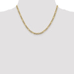 Gold (14K) Semi-Solid Rhodium Pavé Figaro Chain - 18 in / 3.9 mm