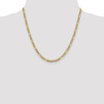 Gold (14K) Semi-Solid Rhodium Pavé Figaro Chain - 20 in / 3.9 mm
