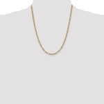 Gold (14K) Semi-Solid Rhodium Pavé Figaro Chain - 22 in / 3.9 mm