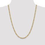 Gold (14K) Semi-Solid Rhodium Pavé Figaro Chain - 24 in / 3.9 mm