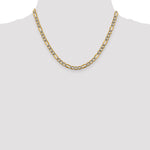 Gold (14K) Semi-Solid Rhodium Pavé Figaro Chain - 18 in / 5.25 mm