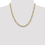 Gold (14K) Semi-Solid Rhodium Pavé Figaro Chain - 20 in / 5.25 mm