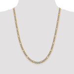 Gold (14K) Semi-Solid Rhodium Pavé Figaro Chain - 24 in / 5.25 mm