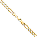 Gold (14K) Semi-Solid Rhodium Pavé Figaro Chain - 20 in / 6.5 mm