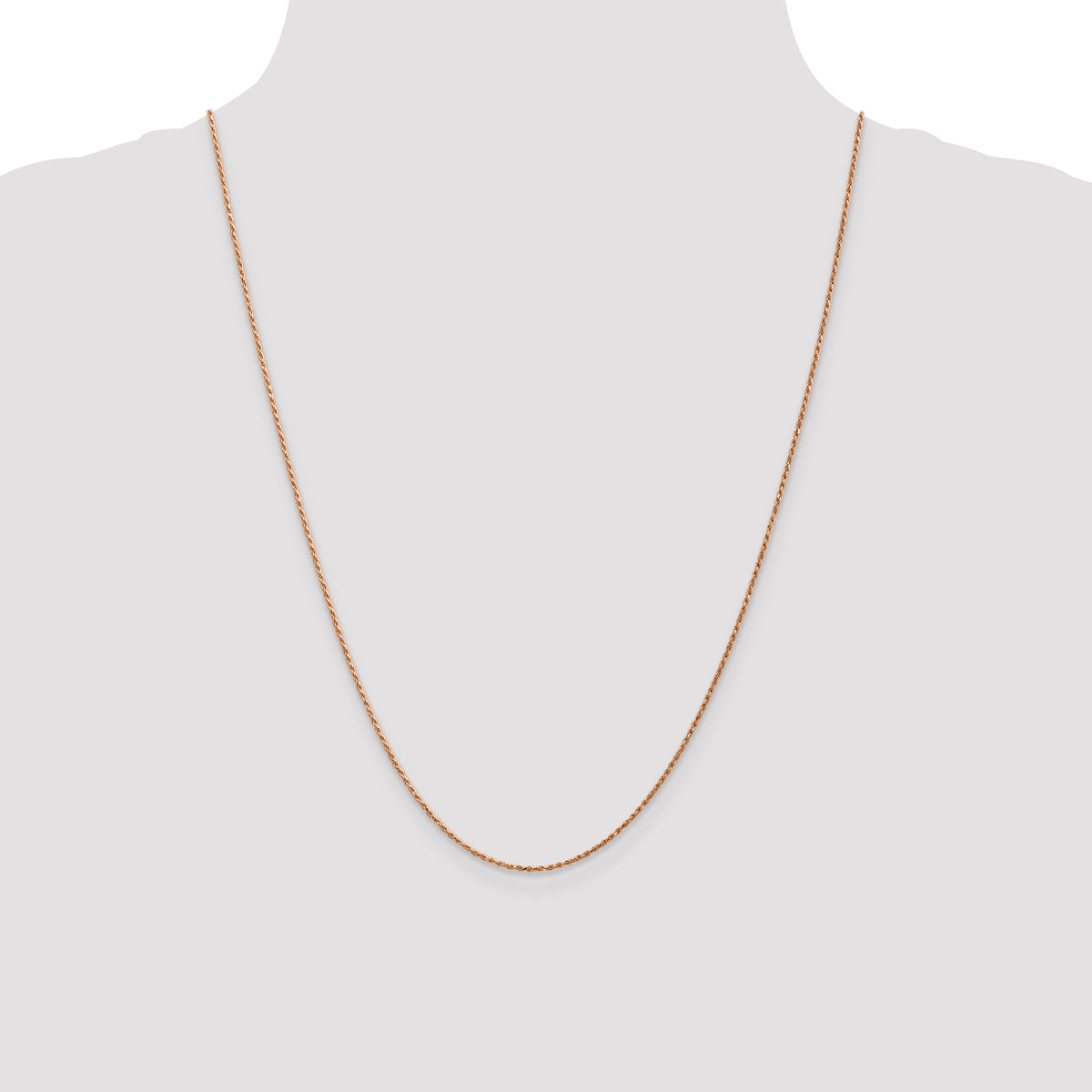 Gold (10K & 14K) Diamond-Cut Machine-Made Rope Chain - 14k Rose Gold / 24 in / 1 mm