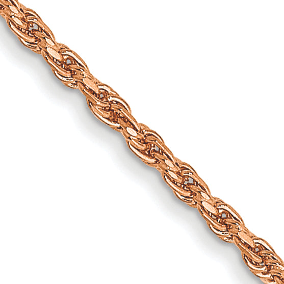 Gold (10K & 14K) Diamond-Cut Machine-Made Rope Chain - 14k Rose Gold / 16 in / 1 mm