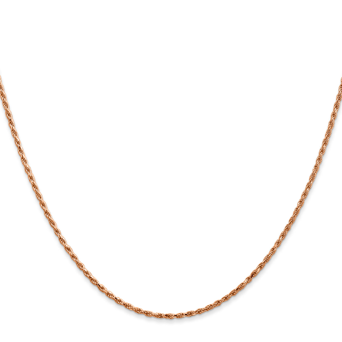 Gold (10K & 14K) Diamond-Cut Machine-Made Rope Chain - 14k Rose Gold / 18 in / 1.5 mm
