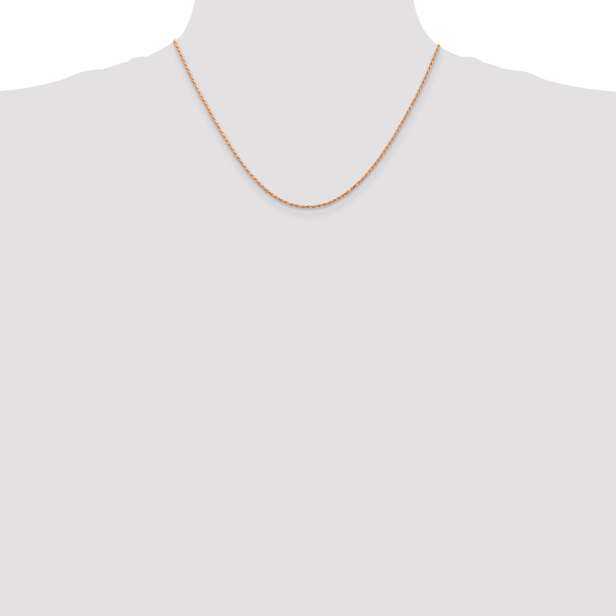 Gold (10K & 14K) Diamond-Cut Machine-Made Rope Chain - 14k Rose Gold / 18 in / 1.5 mm