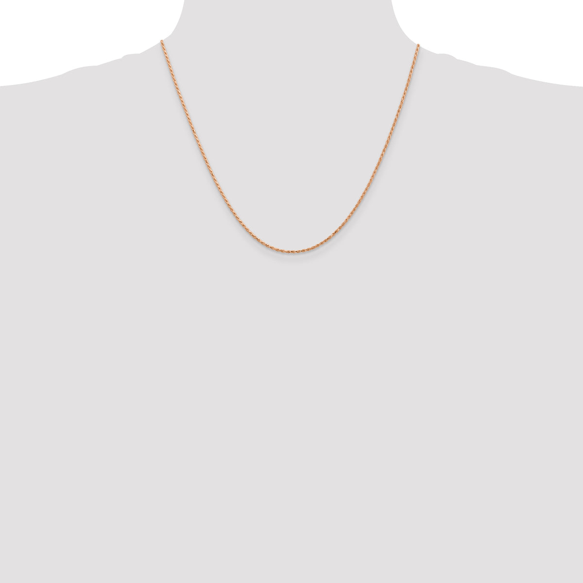 Gold (10K & 14K) Diamond-Cut Machine-Made Rope Chain - 14k Rose Gold / 20 in / 1.5 mm