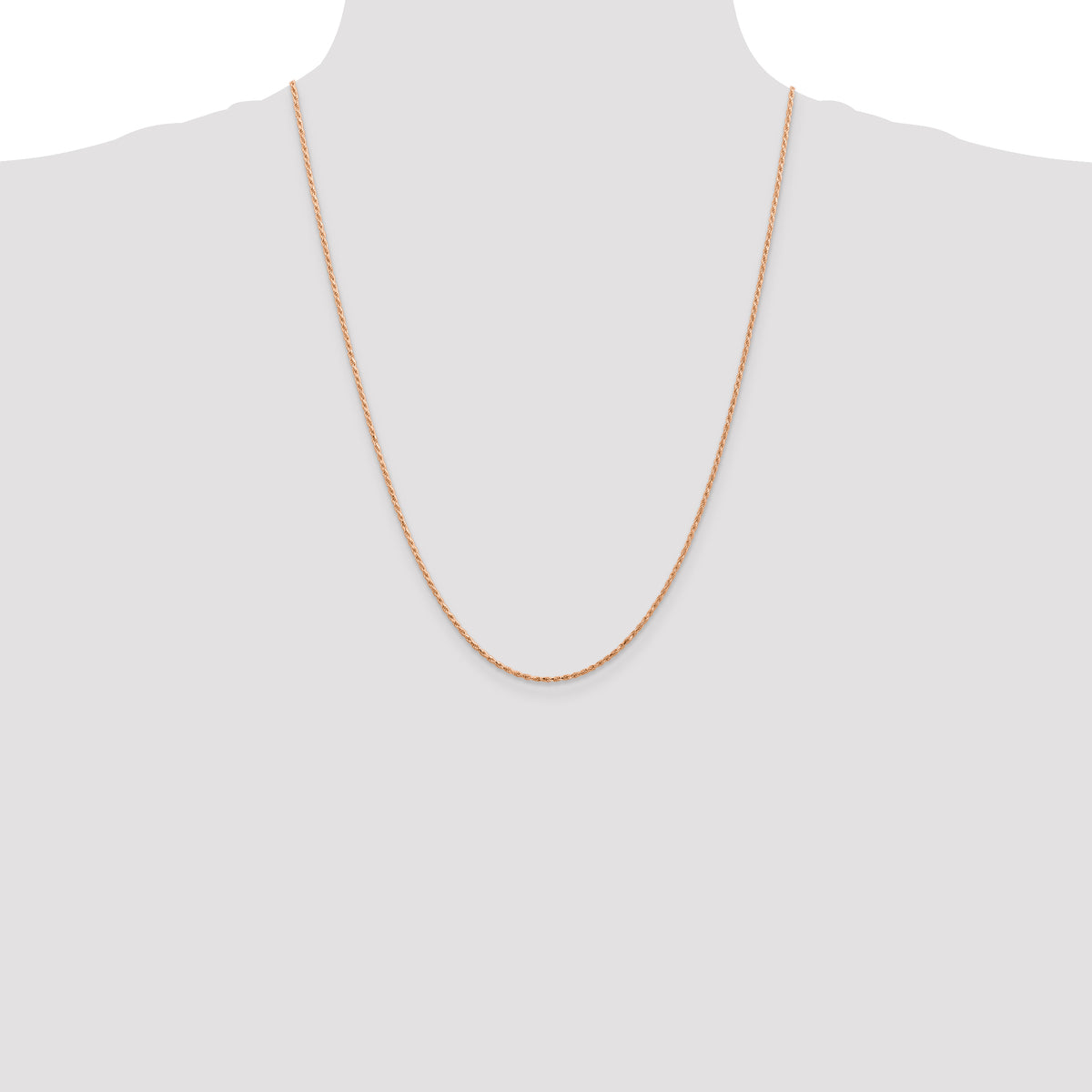 Gold (10K & 14K) Diamond-Cut Machine-Made Rope Chain - 14k Rose Gold / 24 in / 1.5 mm