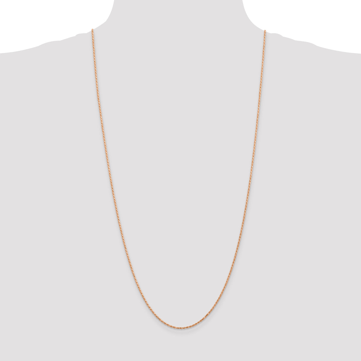 Gold (10K & 14K) Diamond-Cut Machine-Made Rope Chain - 14k Rose Gold / 30 in / 1.5 mm