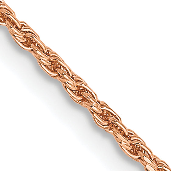 Gold (10K & 14K) Diamond-Cut Machine-Made Rope Chain - 14k Rose Gold / 18 in / 1.5 mm