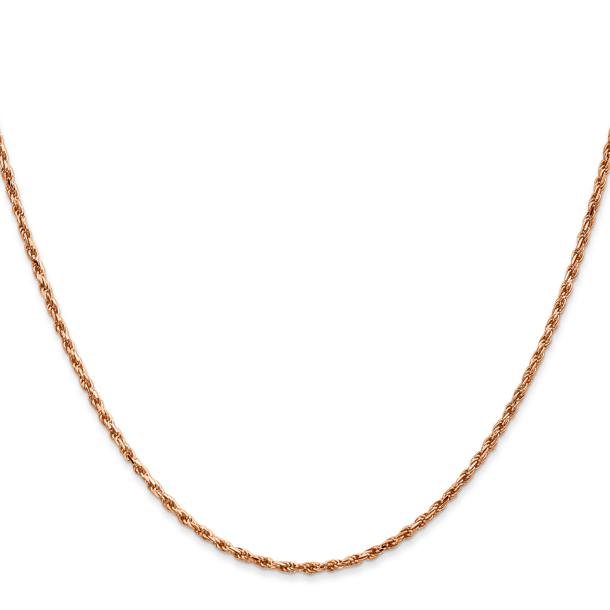 Gold (10K & 14K) Diamond-Cut Machine-Made Rope Chain - 14k Rose Gold / 18 in / 1.8 mm