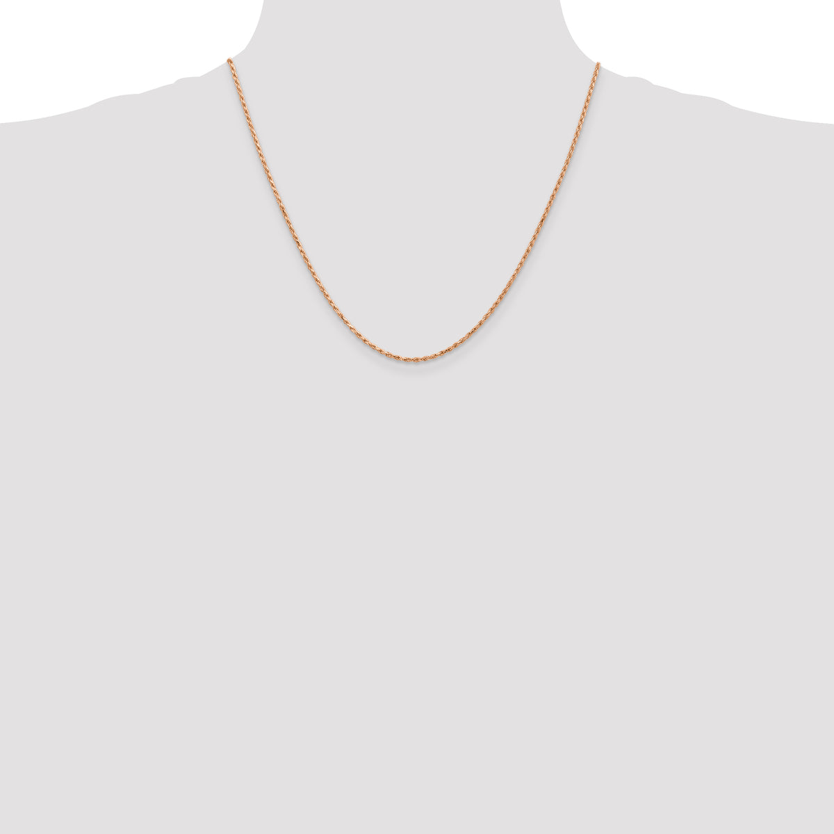 Gold (10K & 14K) Diamond-Cut Machine-Made Rope Chain - 14k Rose Gold / 20 in / 1.8 mm