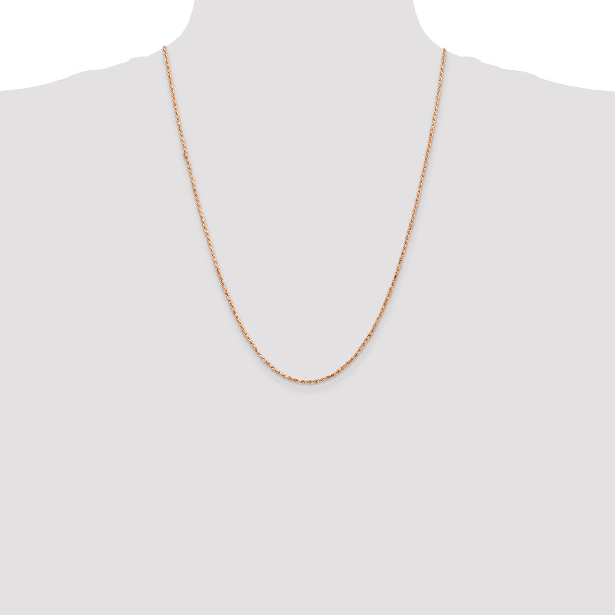 Gold (10K & 14K) Diamond-Cut Machine-Made Rope Chain - 14k Rose Gold / 24 in / 1.8 mm