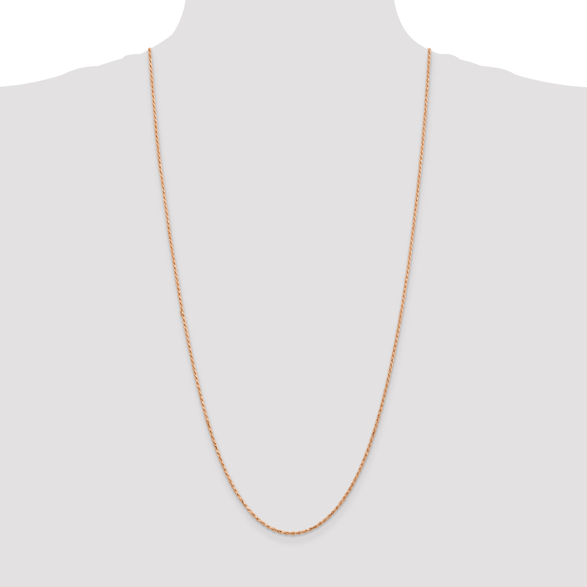 Gold (10K & 14K) Diamond-Cut Machine-Made Rope Chain - 14k Rose Gold / 30 in / 1.8 mm