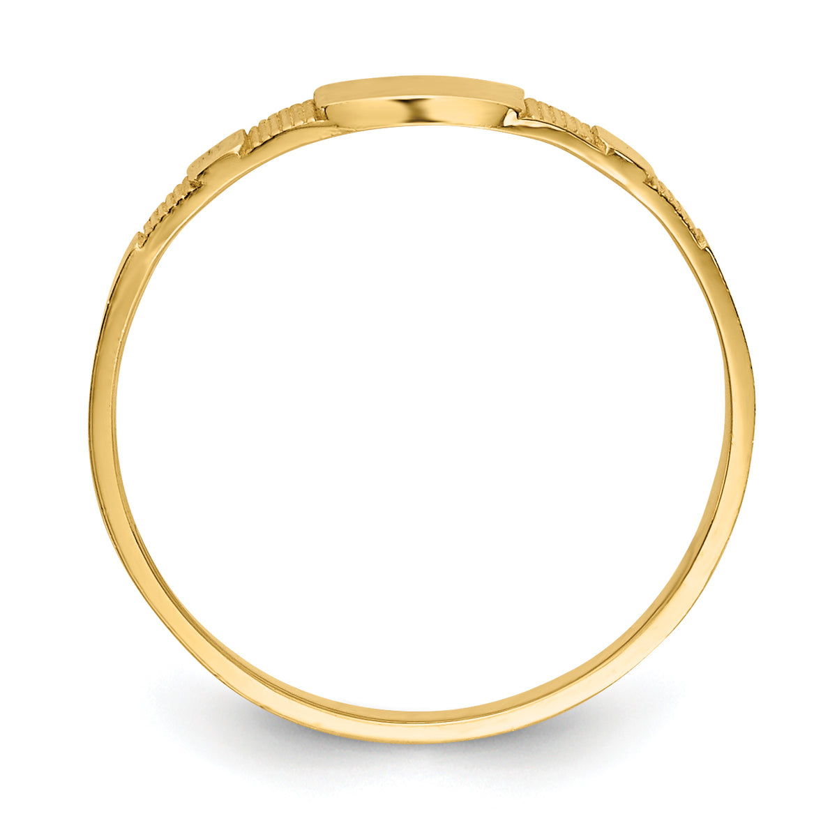 14K Polished 4.5x3.5mm Closed Back Size 1.75 Square Signet Ring