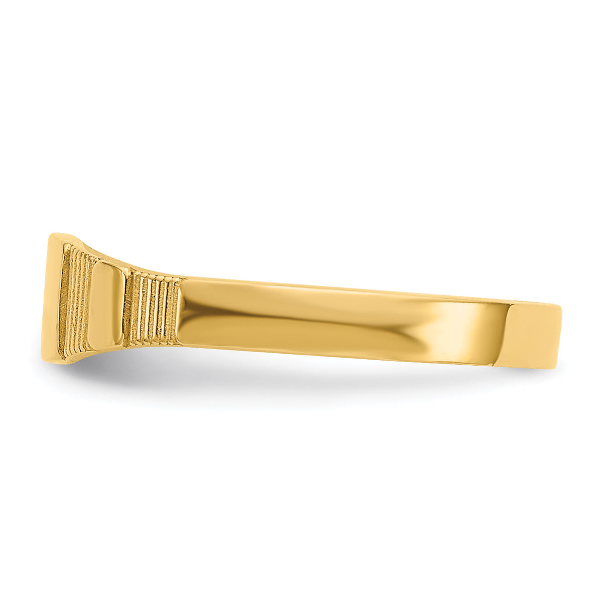 14K Polished 4.5x3.5mm Closed Back Size 1.75 Square Signet Ring