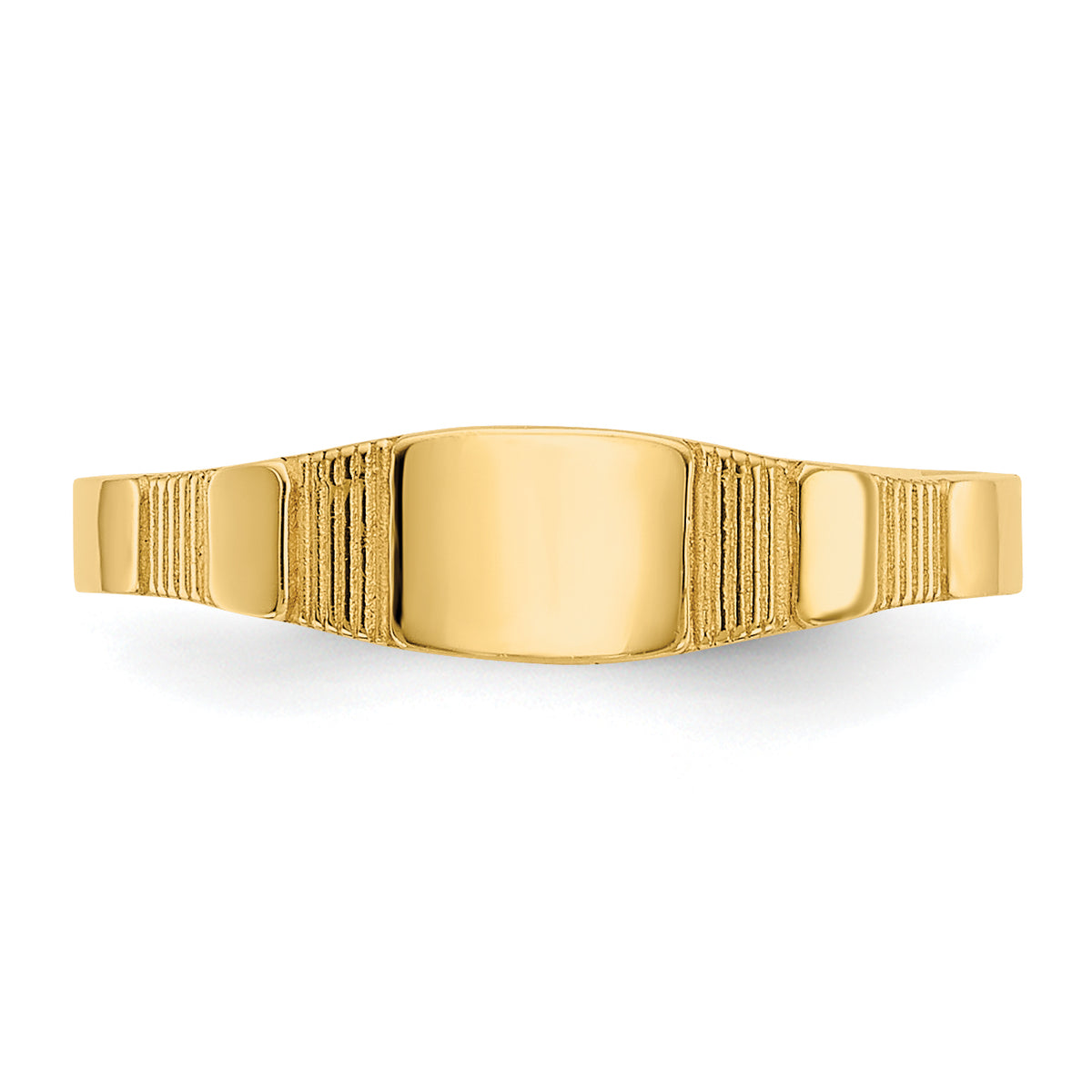 14K Polished 4.5x3.5mm Closed Back Size 1.75 Square Signet Ring