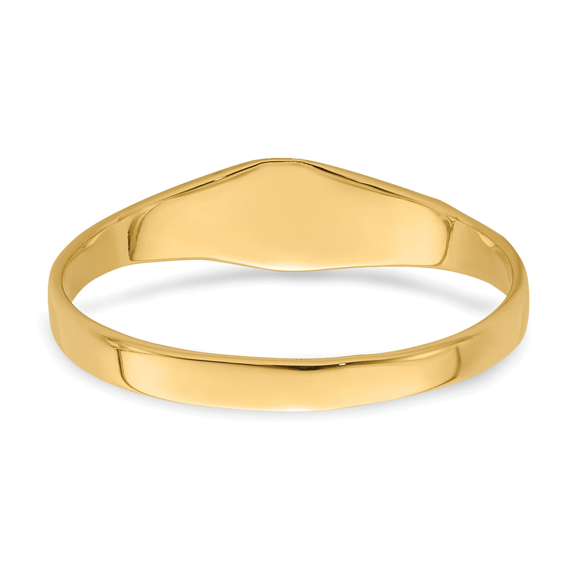14K Polished 4.5x3.5mm Closed Back Size 1.75 Square Signet Ring