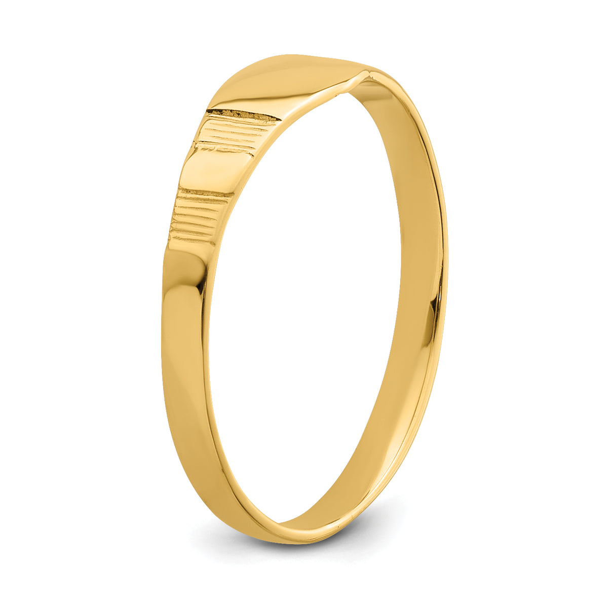 14K Polished 4.5x3.5mm Closed Back Size 1.75 Square Signet Ring