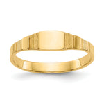 14K Polished 4.5x3.5mm Closed Back Size 1.75 Square Signet Ring