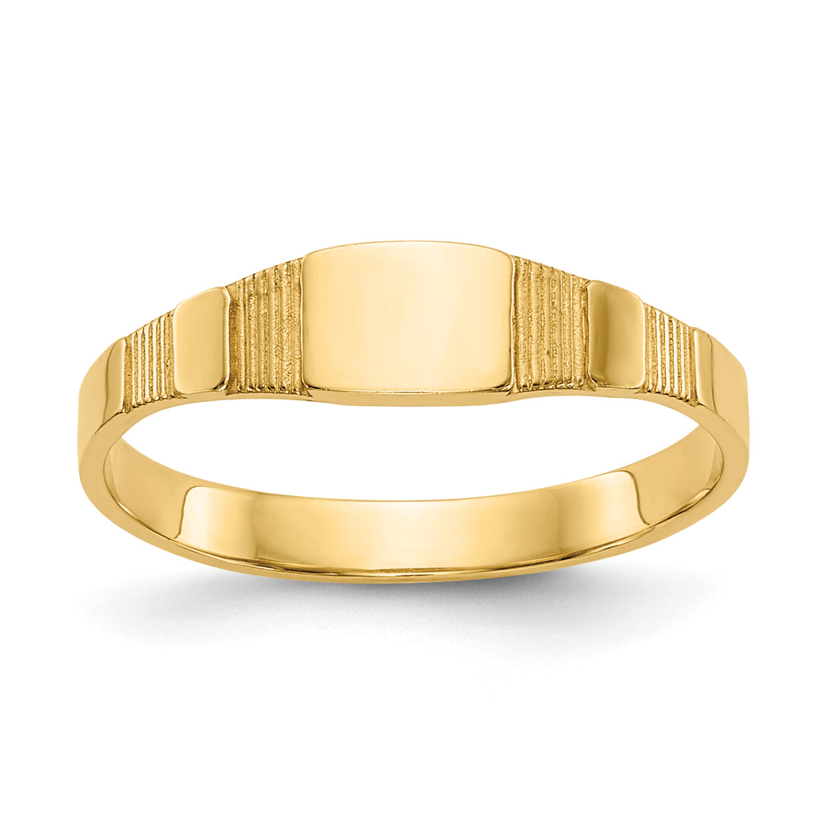 14K Polished 4.5x3.5mm Closed Back Size 1.75 Square Signet Ring