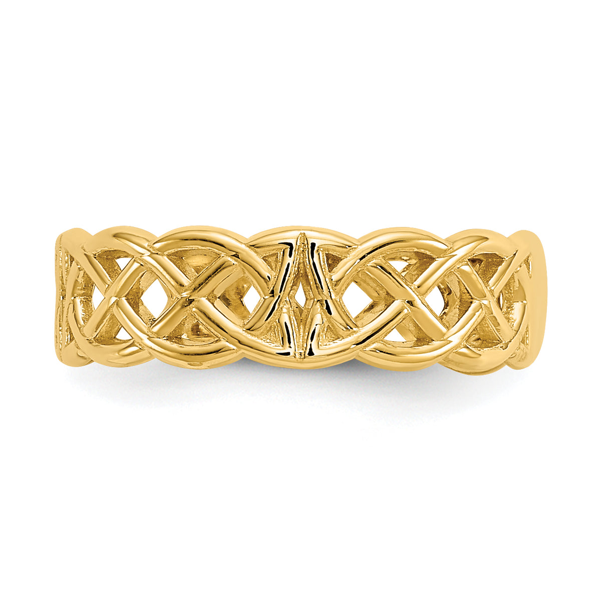 Gold Polished Celtic Toe Ring - 14k Yellow Gold