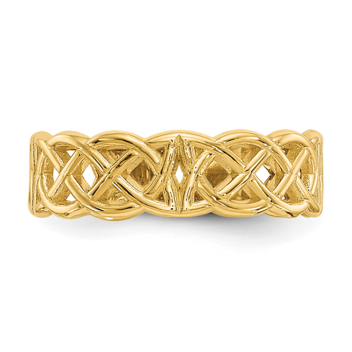 Gold Polished Celtic Toe Ring - 14k Yellow Gold